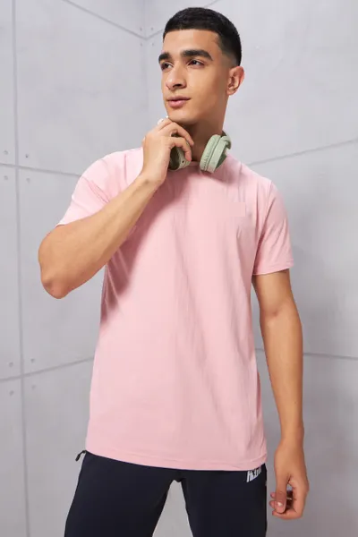 Pink Round Neck T-shirt for Mens