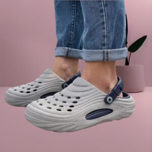 GREY-BLUE EVA crocs clogs for men front view by Trulyfeb