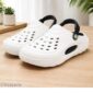 Waterproof white crocs clogs for men side view