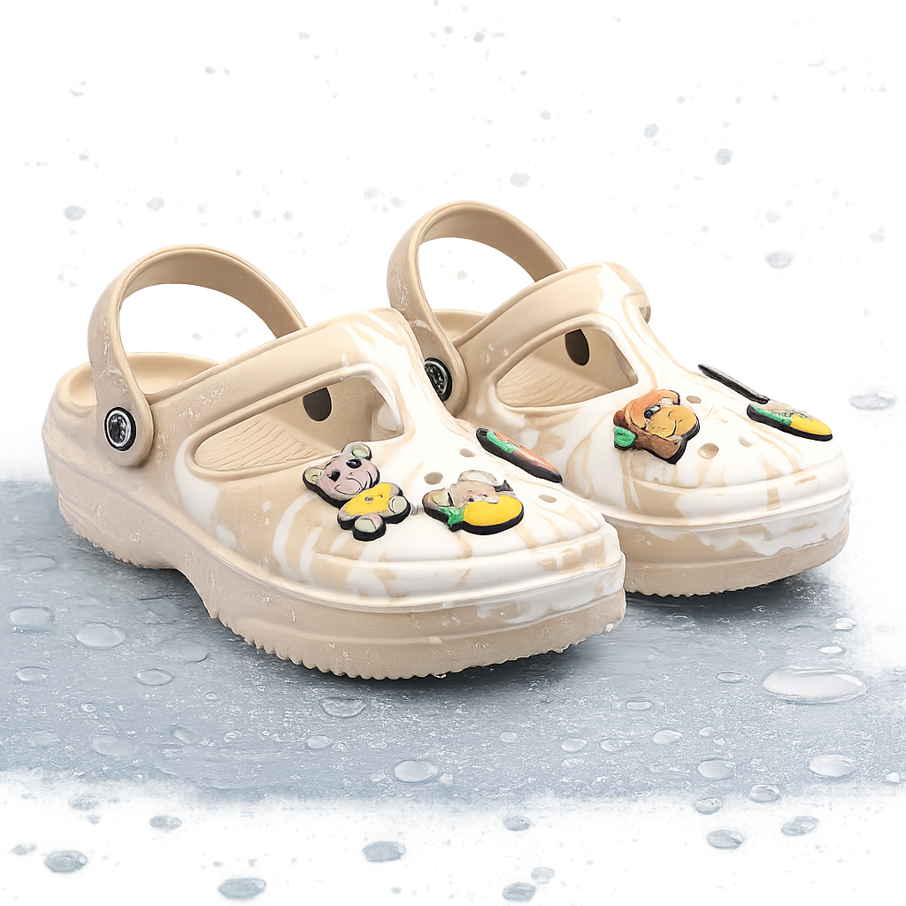 Teddy Vibes Comfort Crocs For Girls- EVA Clogs